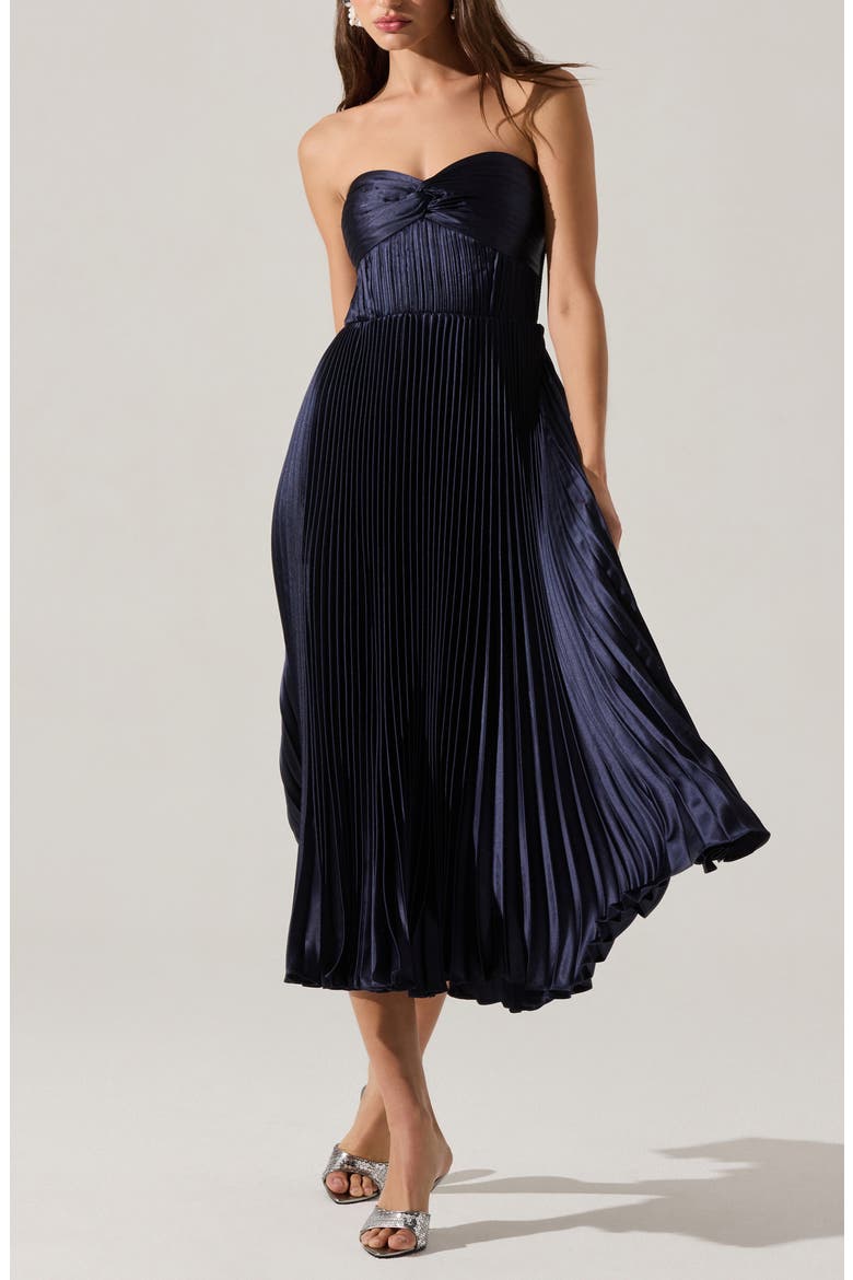 Ascella Strapless A-Line Dress, Main, color, NAVY
