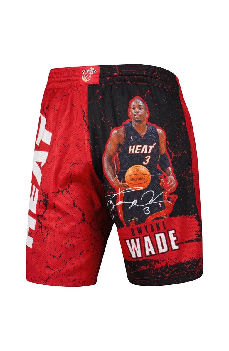 Mitchell & Ness Men's Mitchell & Ness Dwyane Wade Black Miami Heat Hardwood Classics Player Burst Shorts, Alternate, color, 