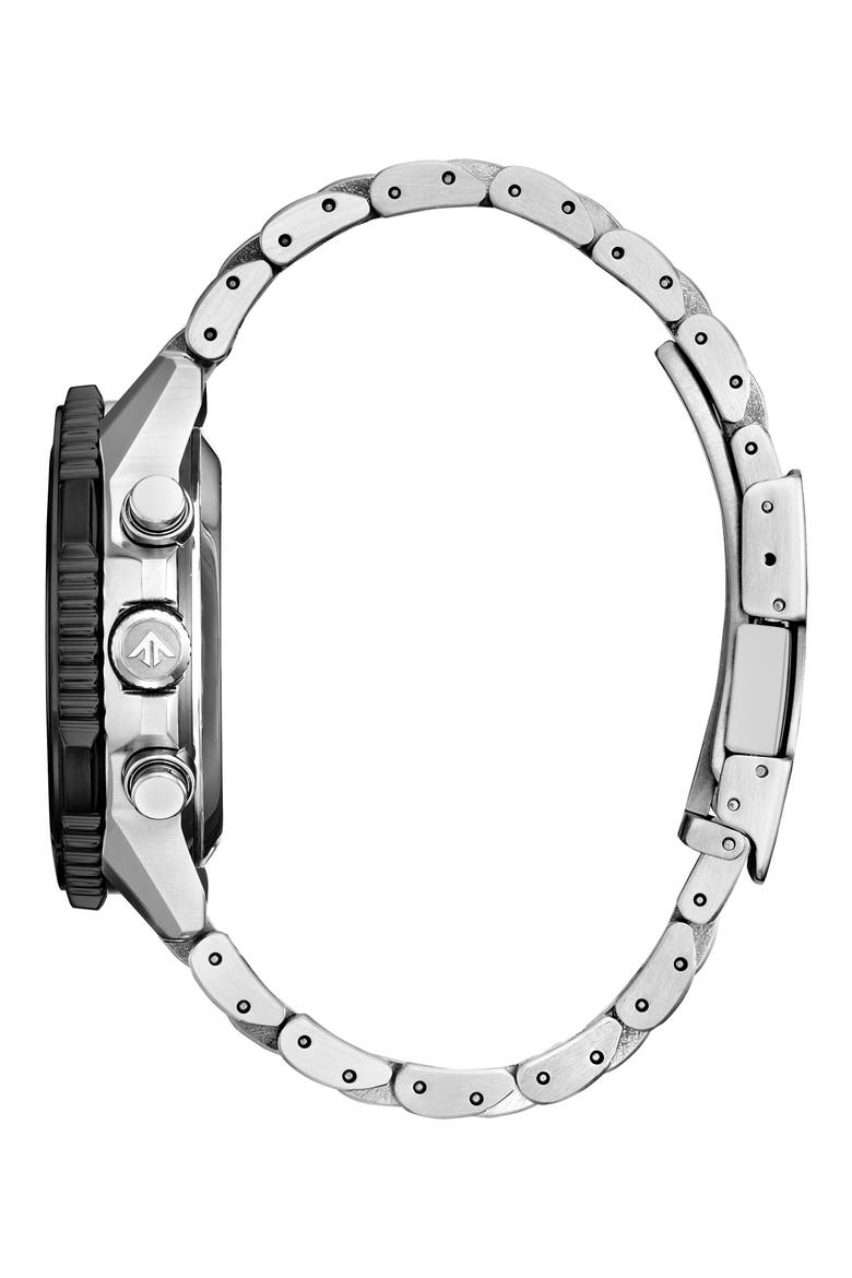 Promaster Navihawk Eco-Drive Chronograph Bracelet Watch, 40mm, Alternate, color, SILVER-TONE/ORANGE