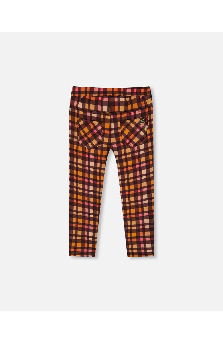 Deux par Deux Girl's Milano Treggings Plaid Magenta And Brown, Alternate, color, 