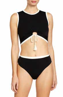 Robin Piccone Tiena Longline Knot Front Bikini Top