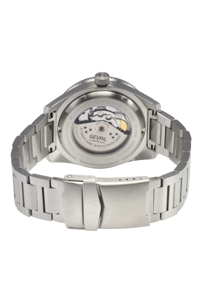 Mariner Row Automatic Bracelet Watch, Alternate, color, SILVER