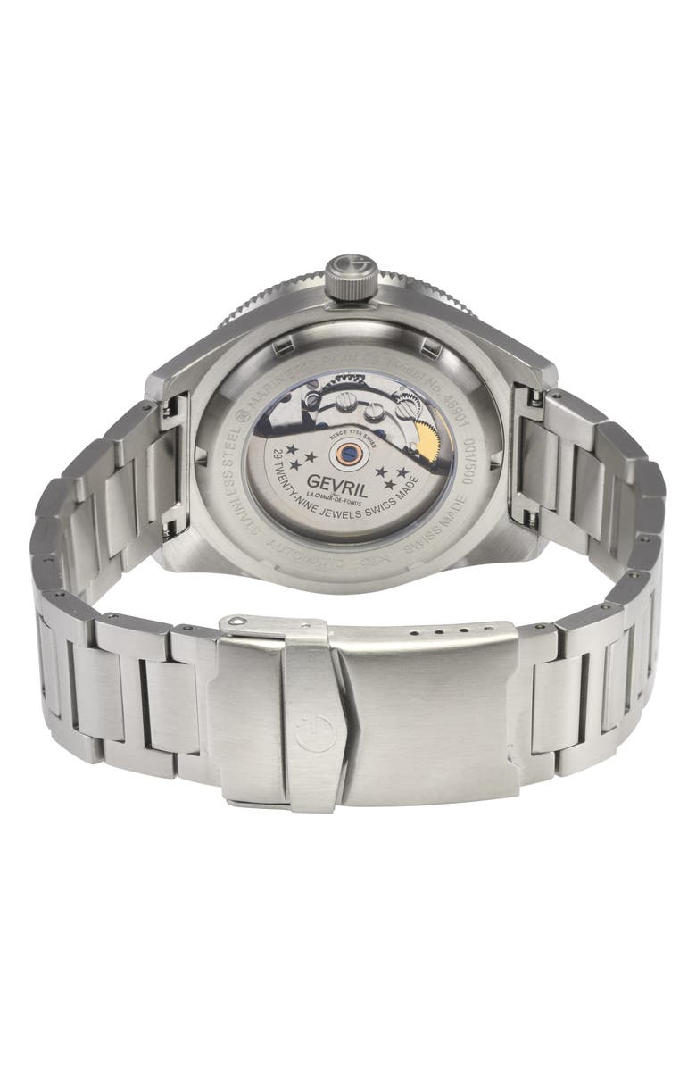 GEVRIL Mariner Row Automatic Bracelet Watch, Alternate, color,