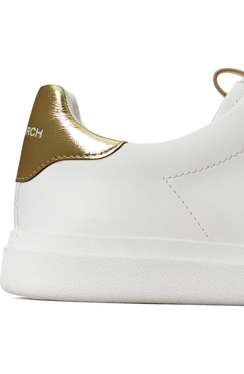 Tory Burch Double T Howell Court Sneaker, Alternate, color, Titanium White / Spa