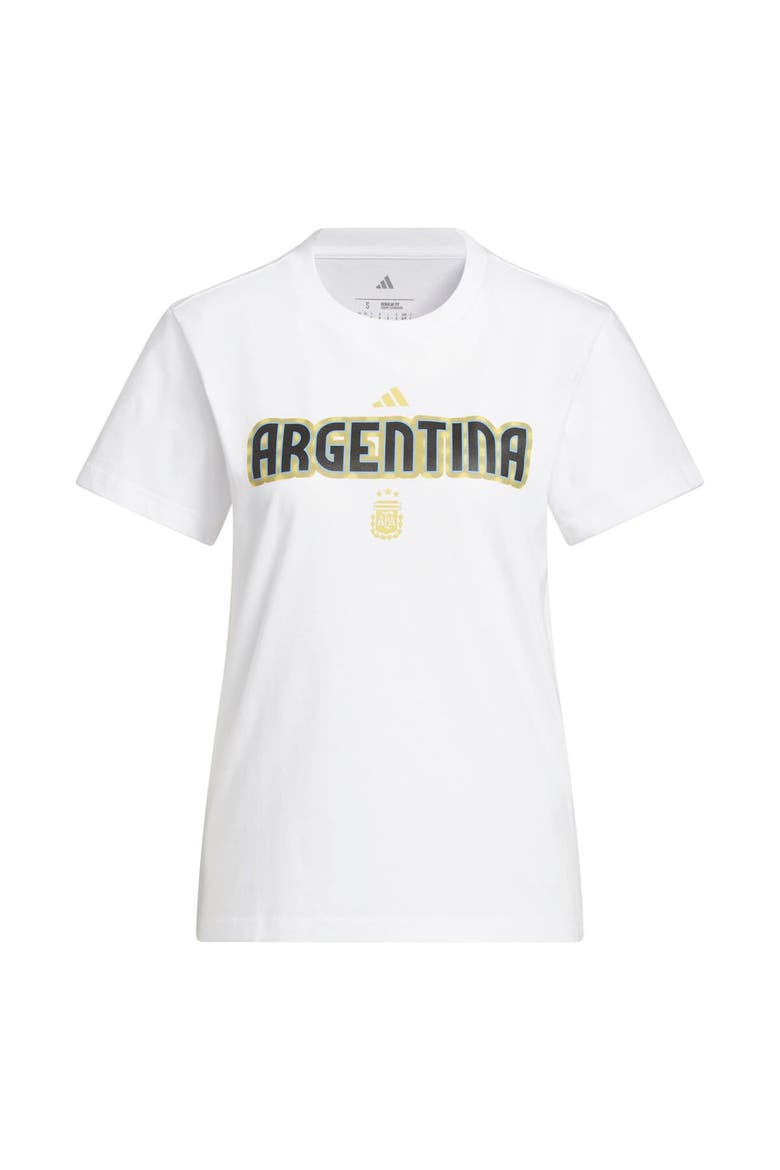 Women's adidas White Argentina National Team Jersey Hook T-Shirt, Main, color, White