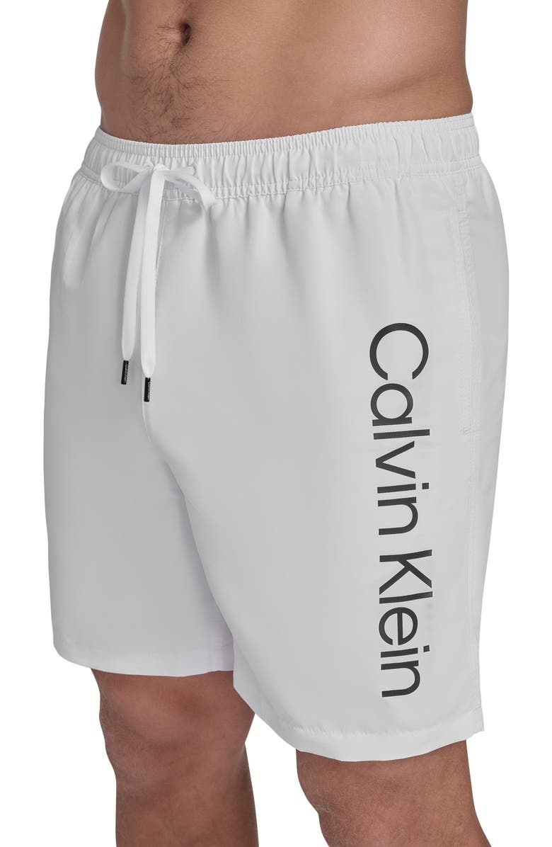 Calvin Klein Core Volley Swim Trunks, Alternate, color, White