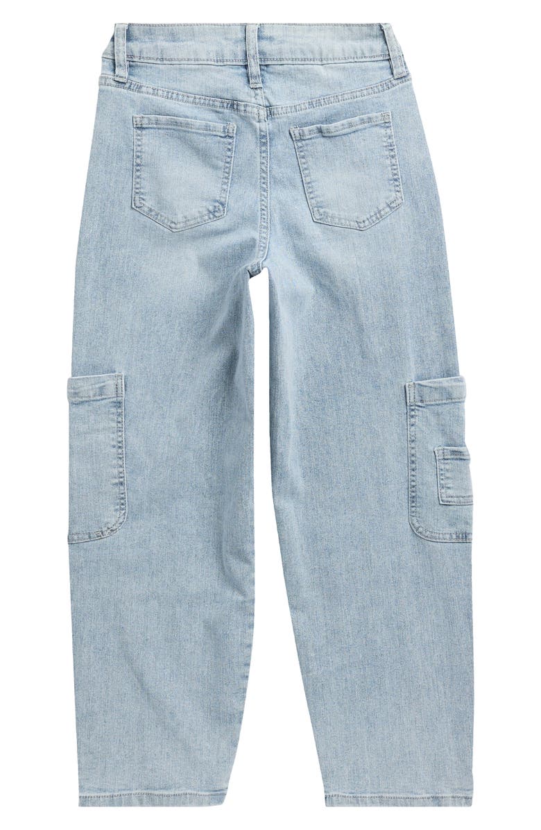 YMI Kids' Barrel Leg Cargo Jeans, Alternate, color, Light Blue
