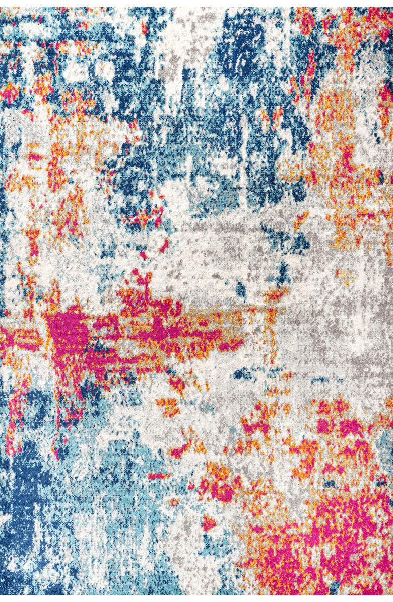 JONATHAN Y Sunset Modern Abstract Area Rug, Main, color, Blue/Multi