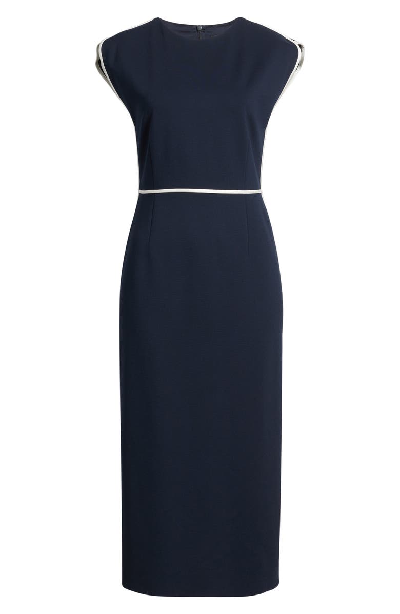 BOSS Detira Cap Sleeve Sheath Dress, Alternate, color, Dark Blue