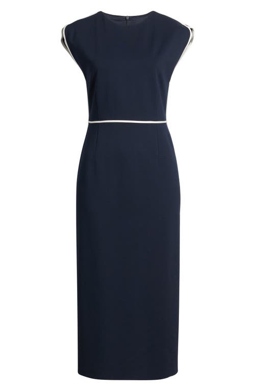 Hugo Boss Boss Detira Cap Sleeve Sheath Dress In Blue