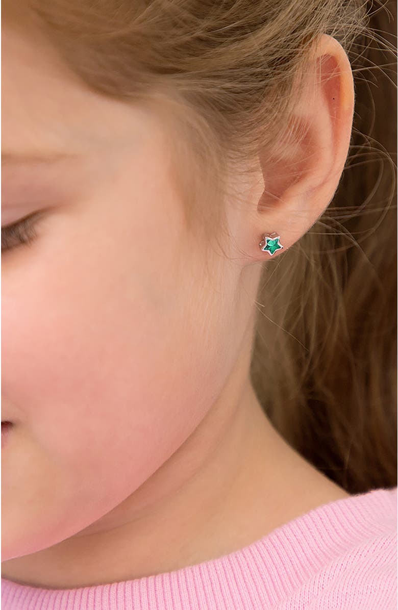In Season Jewelry Cubic Zirconia Birthstone Star Earrings, Alternate, color, May