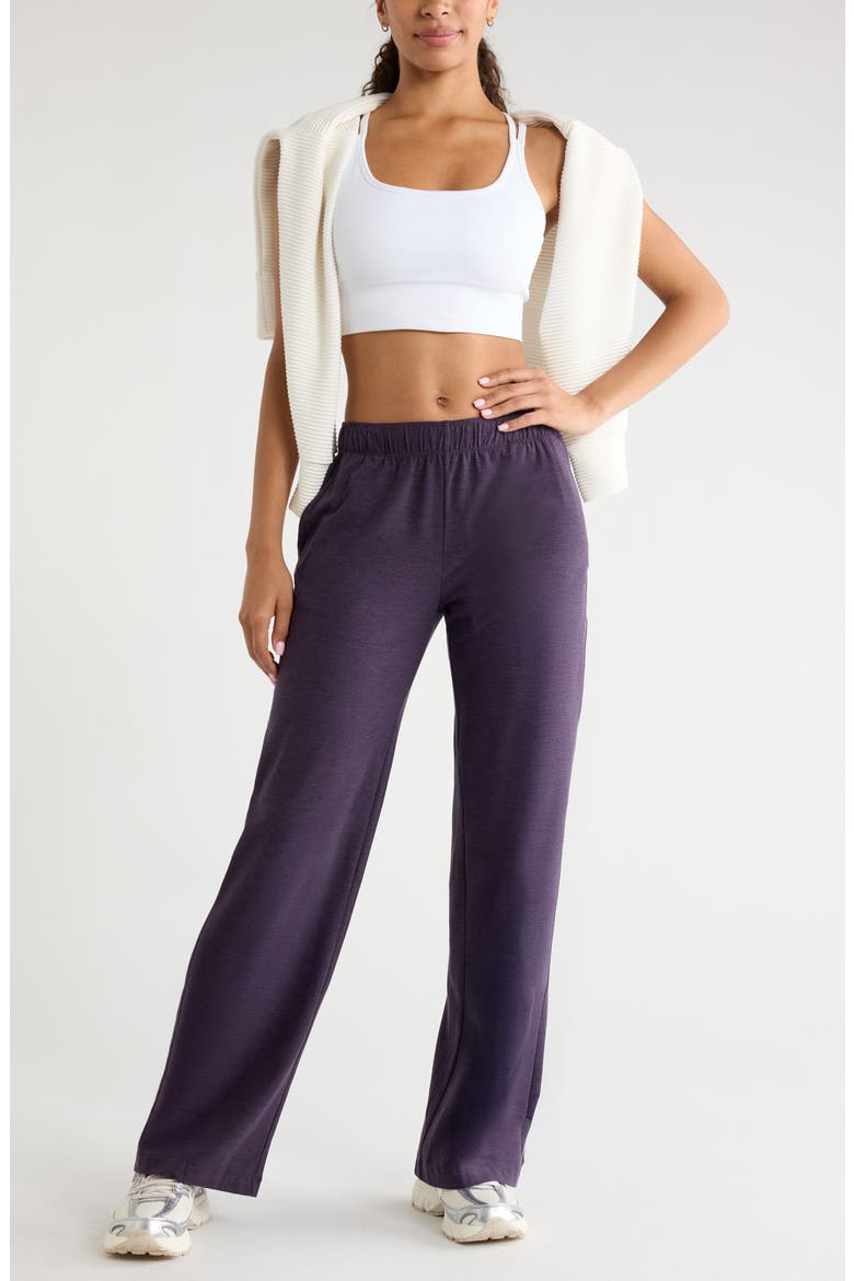 Restore Soft Straight Leg Pull-On Pants, Alternate, color, PURPLE NIGHT MELANGE