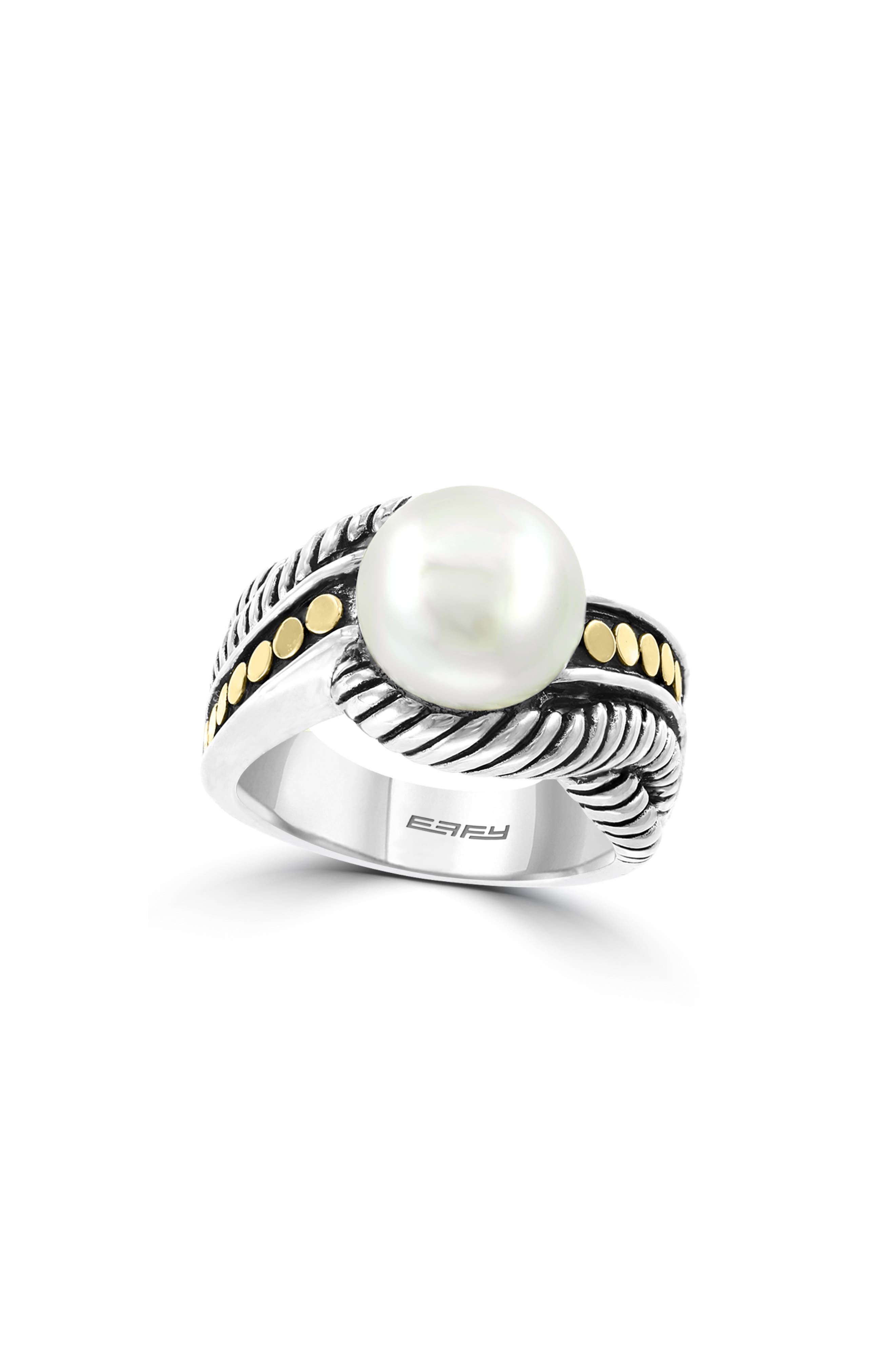 EFFY Sterling Silver & 18K Gold Freshwater Pearl Ring