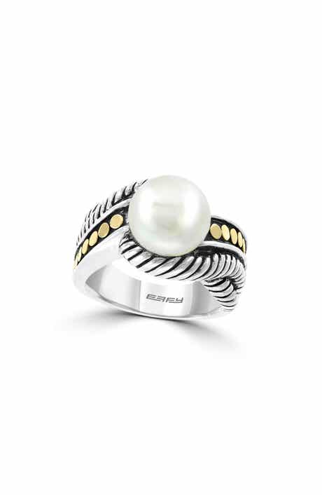 EFFY Sterling Silver & 18K Gold Freshwater Pearl Ring