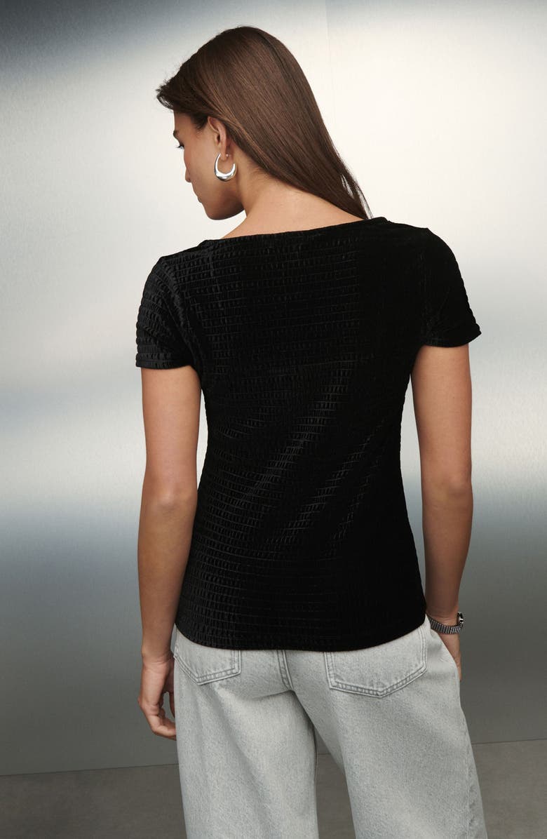 NEXT Shirred Velvet Shirt, Alternate, color, Black