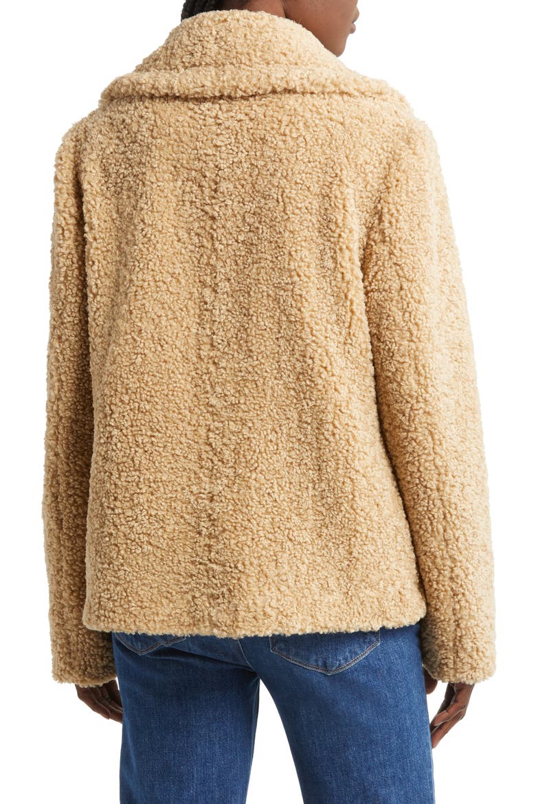 Double Breasted Teddy Coat, Alternate, color, SAND
