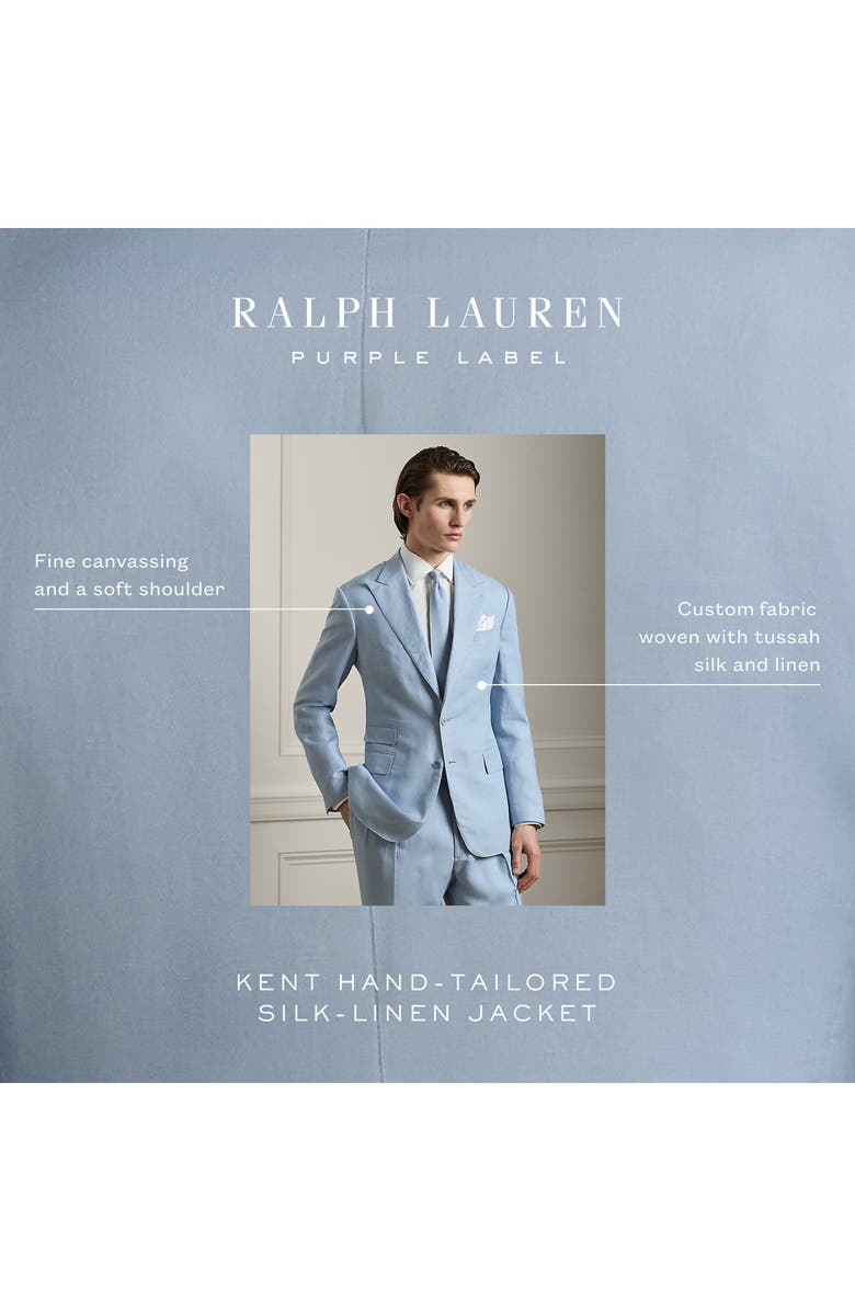 Ralph Lauren Purple Label Single Breasted Silk & Linen Canvas Sport Coat, Alternate, color, Chambray Blue
