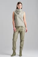Natori Tech Cotton Taffeta Funnel Neck Top