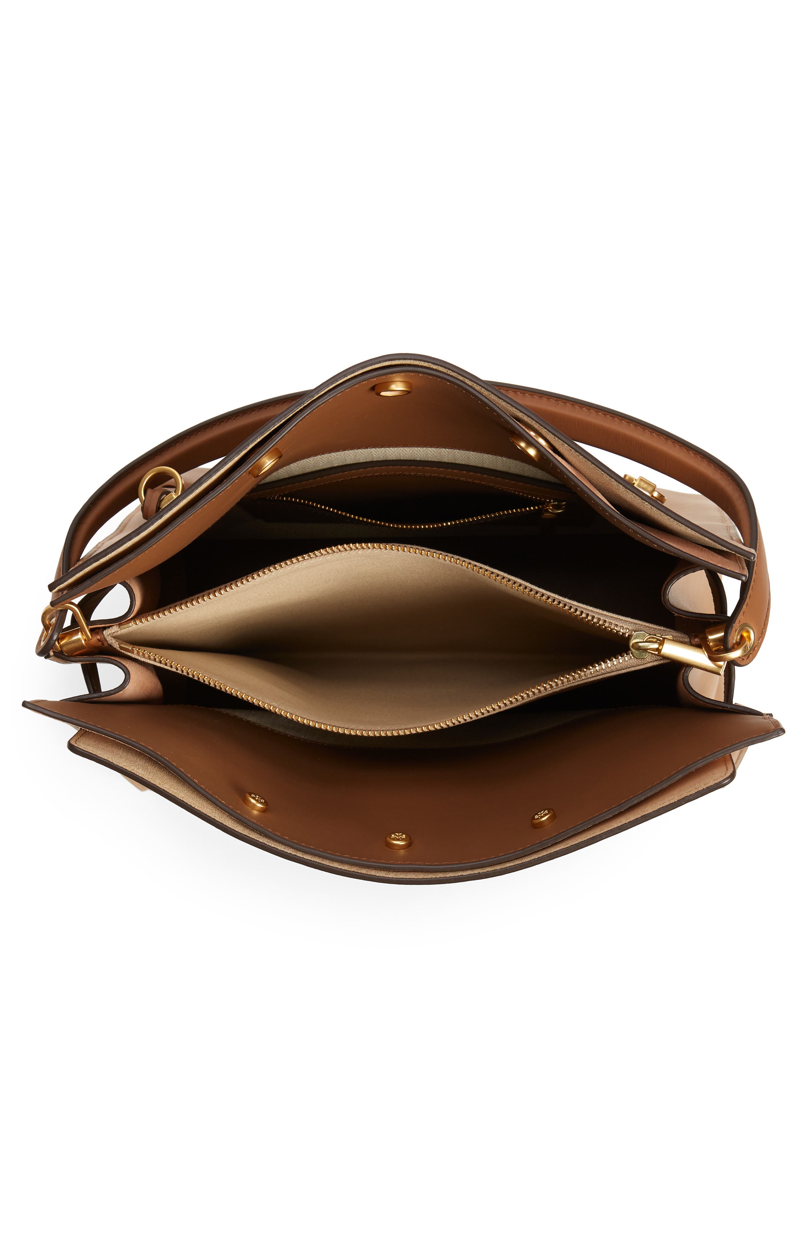 Tory Burch Lee Radziwill Leather Double Bag, Alternate, color, 