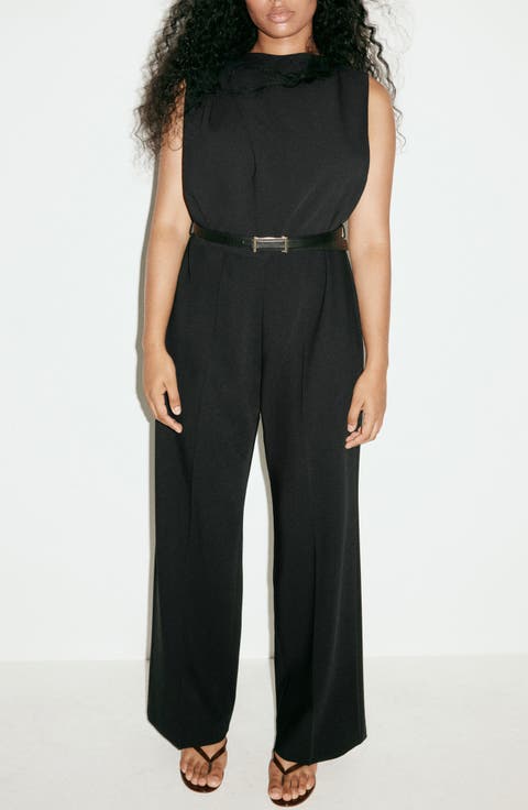 Sleeveless Belted Jumpsuit