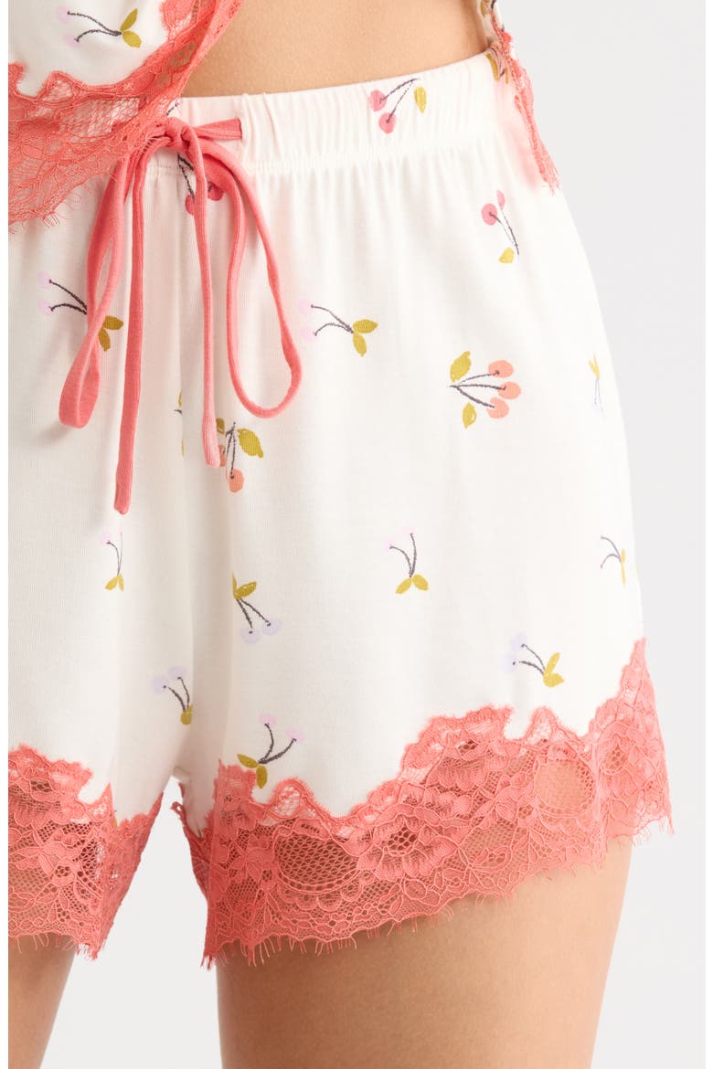 All American Shortie Pajamas, Alternate, color, CREAM MULTI CHERRIES