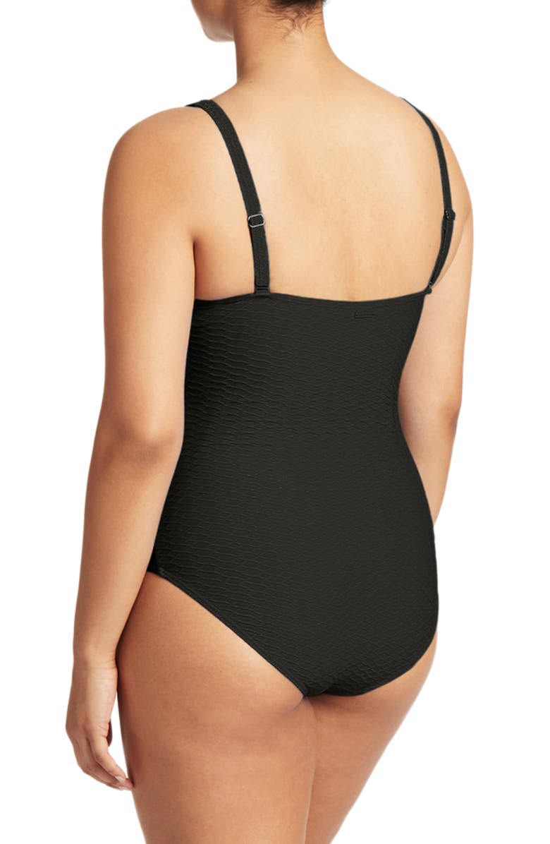 Sea Level Cross Front One-Piece Swimsuit, Alternate, color, 