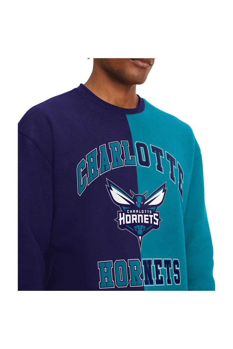 Men's Tommy Jeans Purple/Teal Charlotte Hornets Keith Split Pullover Sweatshirt, Alternate, color, Purple