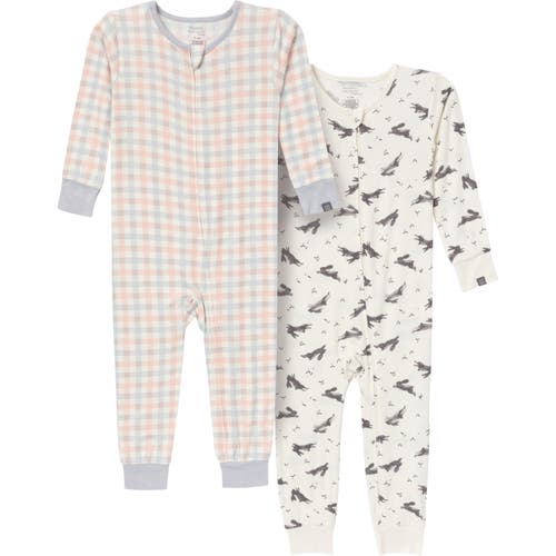 Modern Moments™ By Gerber 2-pack Unisex Tight Fitting Footless Pajamas In Blue Plaid