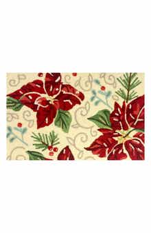 R16 HOME Poinsettia Doormat