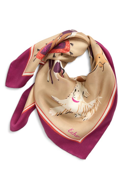 Echo Doggie Daycare Silk Bandana In Dusty Rose