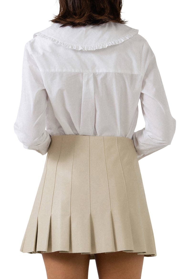 Peter Pan Collar Cotton Shirt, Alternate, color, WHITE