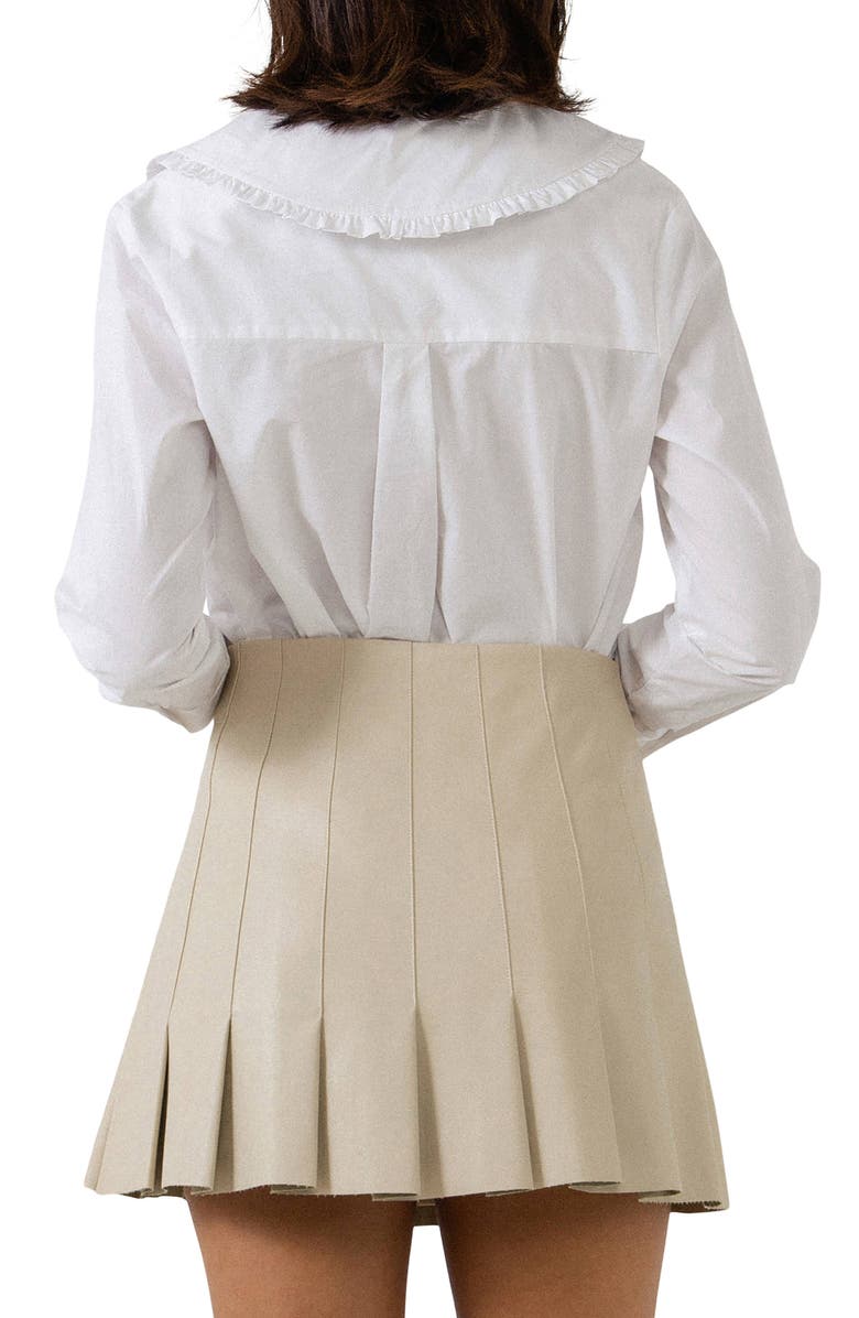 English Factory Peter Pan Collar Cotton Shirt, Alternate, color, 