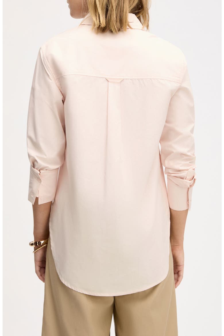 Side Button Cotton Poplin Button-Up Shirt, Alternate, color, SOFT PINK