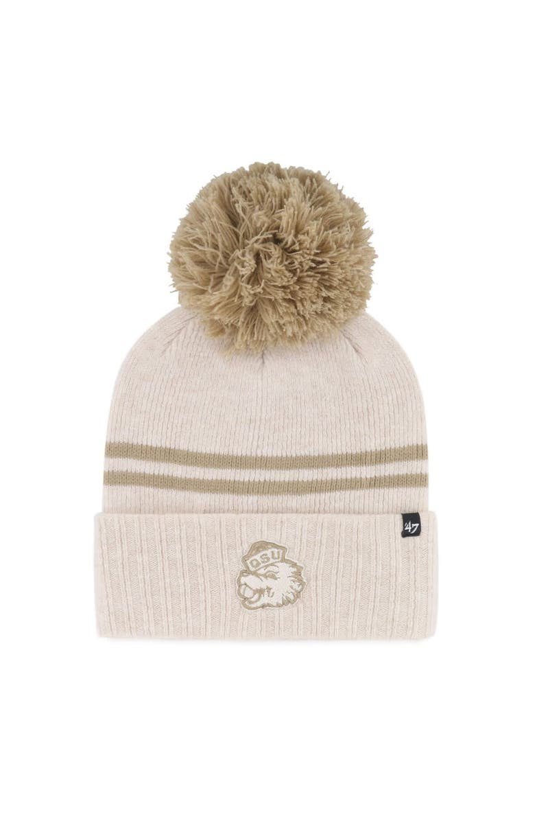 '47 Women's '47 Natural Oregon State Beavers Core & Inline Latte Cuffed Knit Hat with Pom, Main, color, Natural