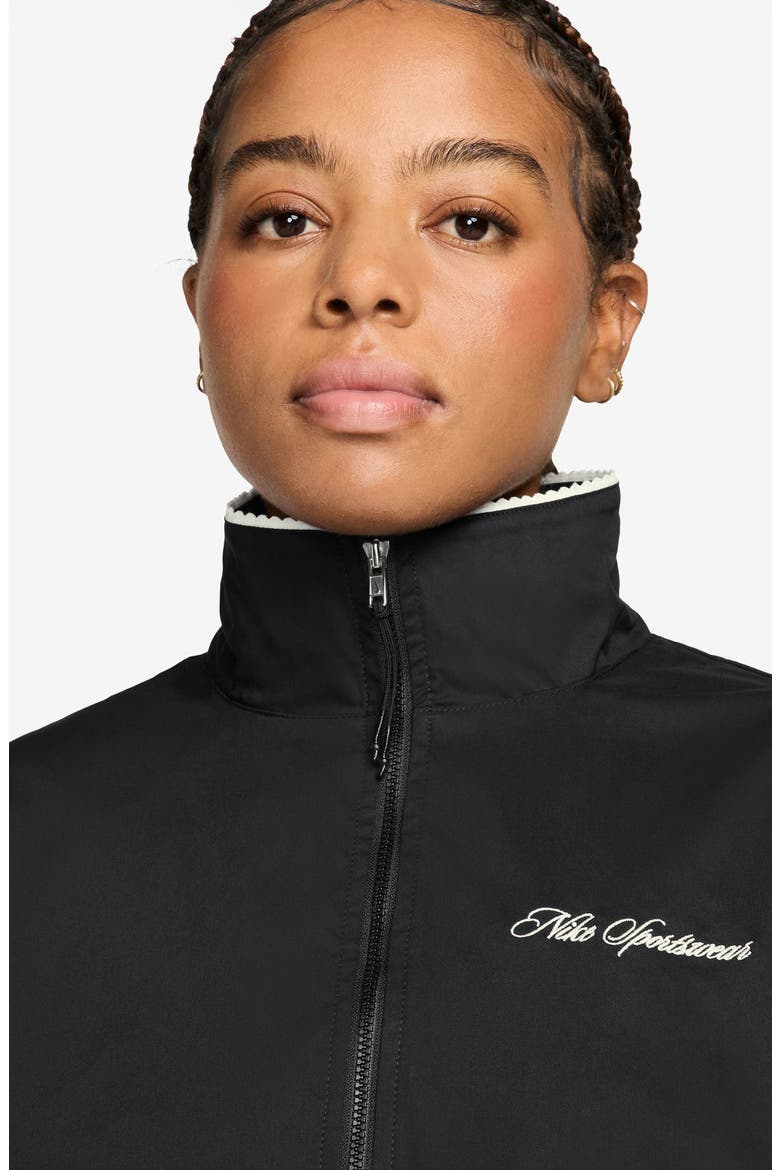 Scallop Trim Windbreaker, Alternate, color, 010 BLACK/BLACK
