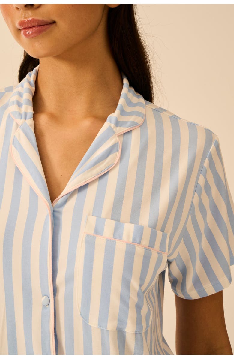 Stripe & Stare Short Pyjama Set, Alternate, color, Serenity Stripe