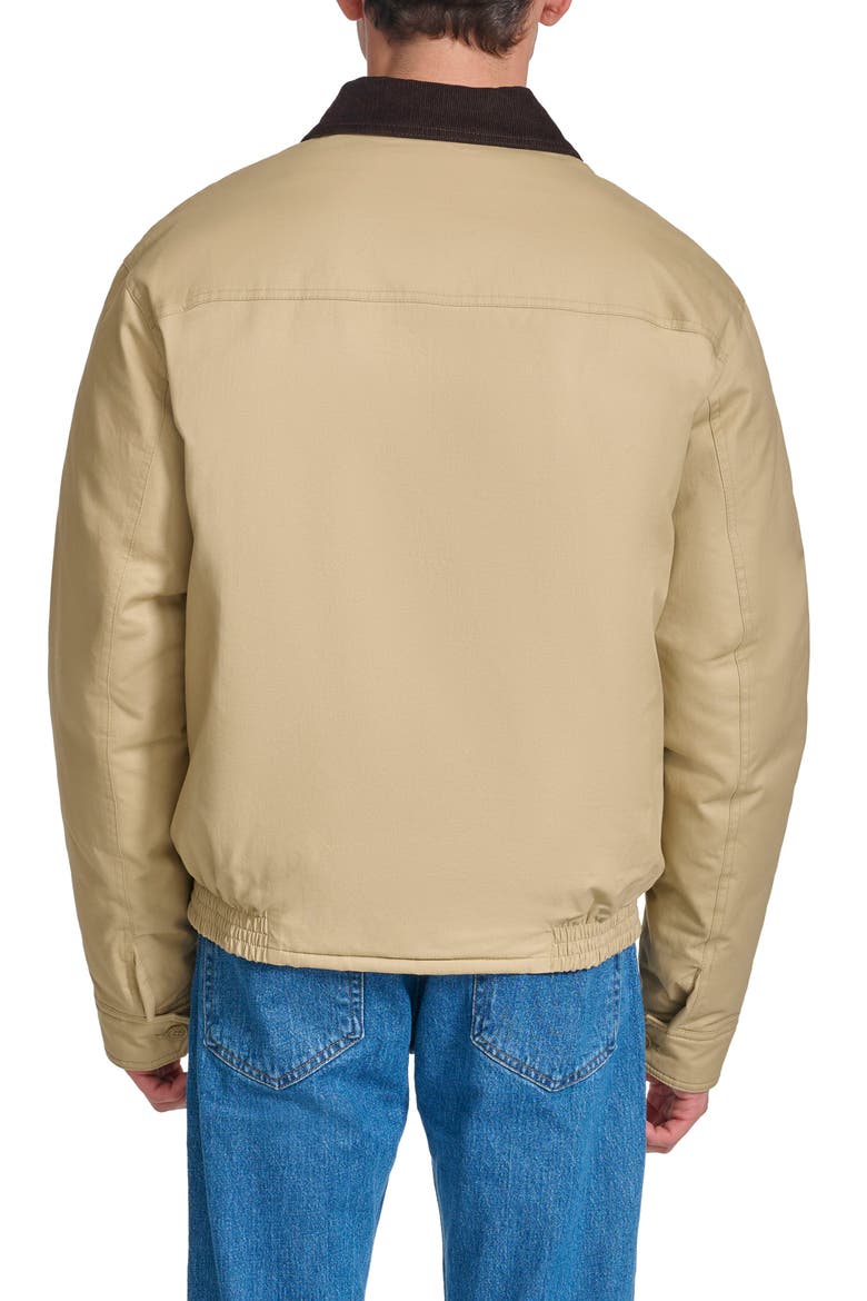 Padded Corduroy Collar Cotton Bomber, Alternate, color, HARVEST GOLD