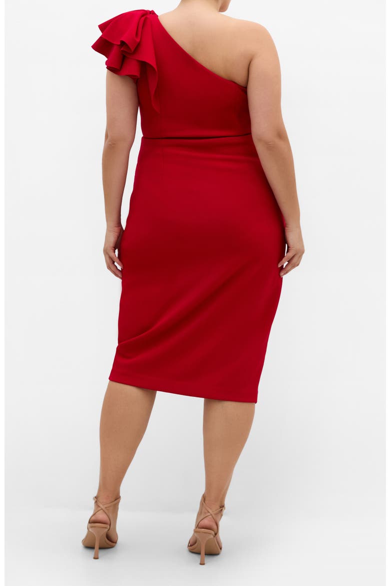 Milani One-Shoulder Cocktail Dress, Alternate, color, LOVE RED