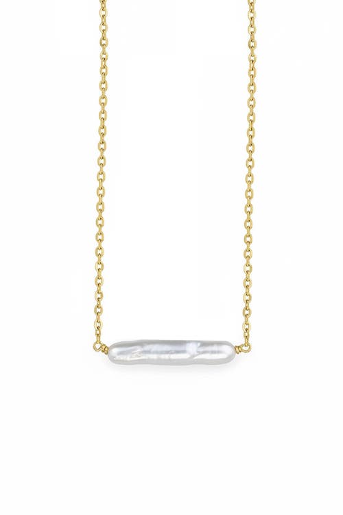 Astor & Orion Maris Pearl Bar Necklace In White