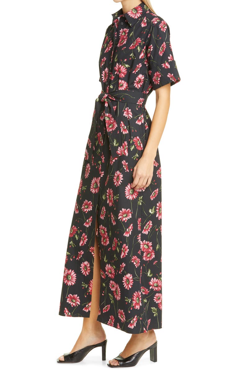 Adam Lippes Floral Print Poplin Maxi Shirtdress, Alternate, color,