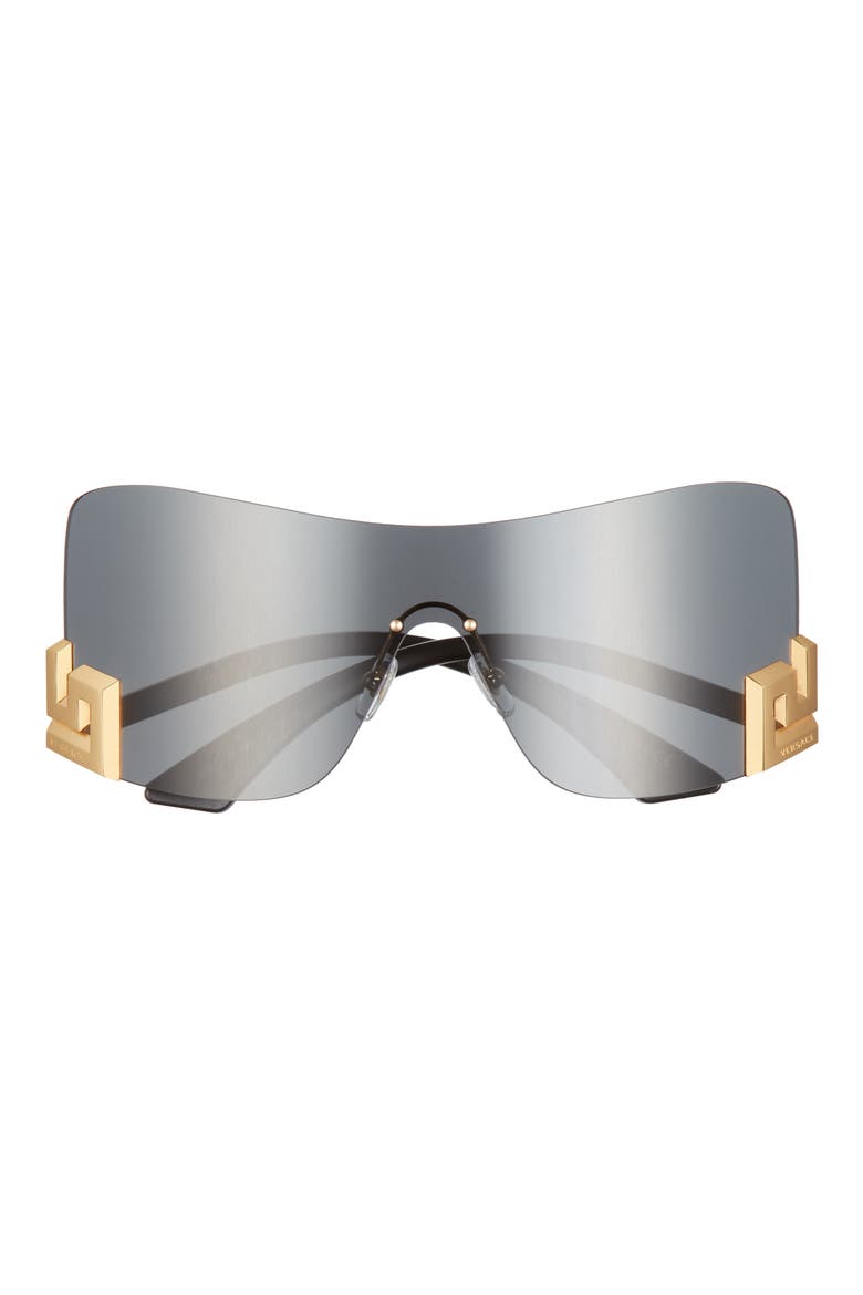 40mm Irregular Shield Sunglasses, Main, color, GREY/ DARK GREY