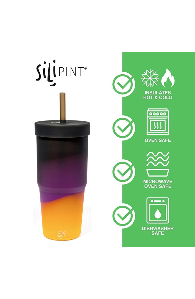 Silipint Silicone 32Oz Straw Tumblers 2 Pack, Alternate, color, Multicolored