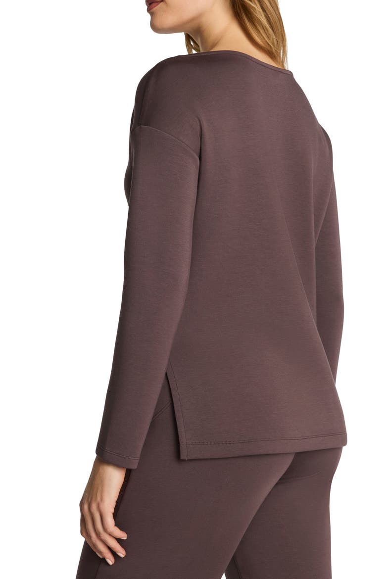 Boat Neck Tunic Sweater, Alternate, color, DARK CACAO