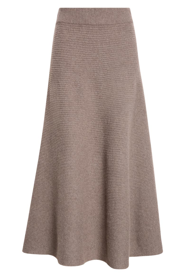 Dovie Cashmere Rib Skirt, Alternate, color, TRUFFLE