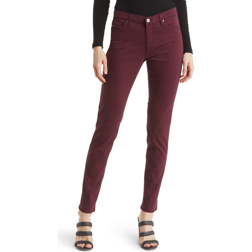 Ag Farrah High Waist Skinny Jeans In Maroon Peak