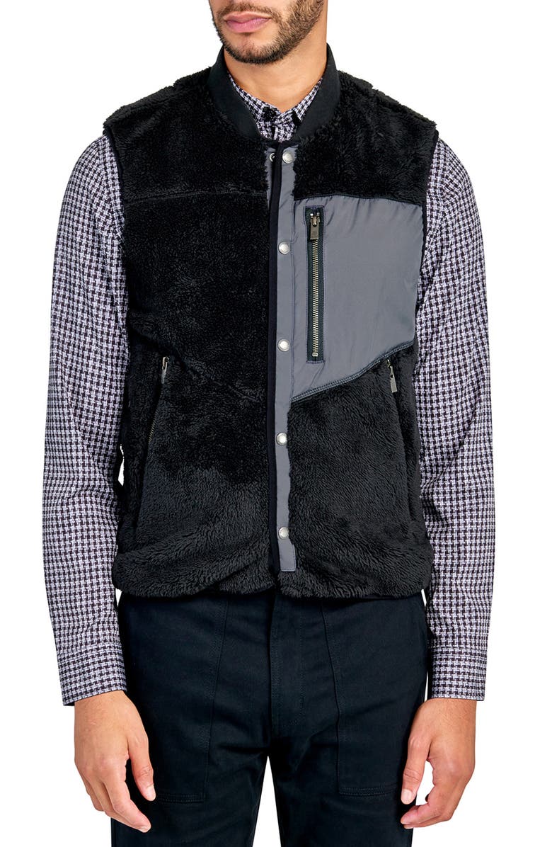 Brooklyn Brigade Solid Fuzzy Vest, Main, color, Black
