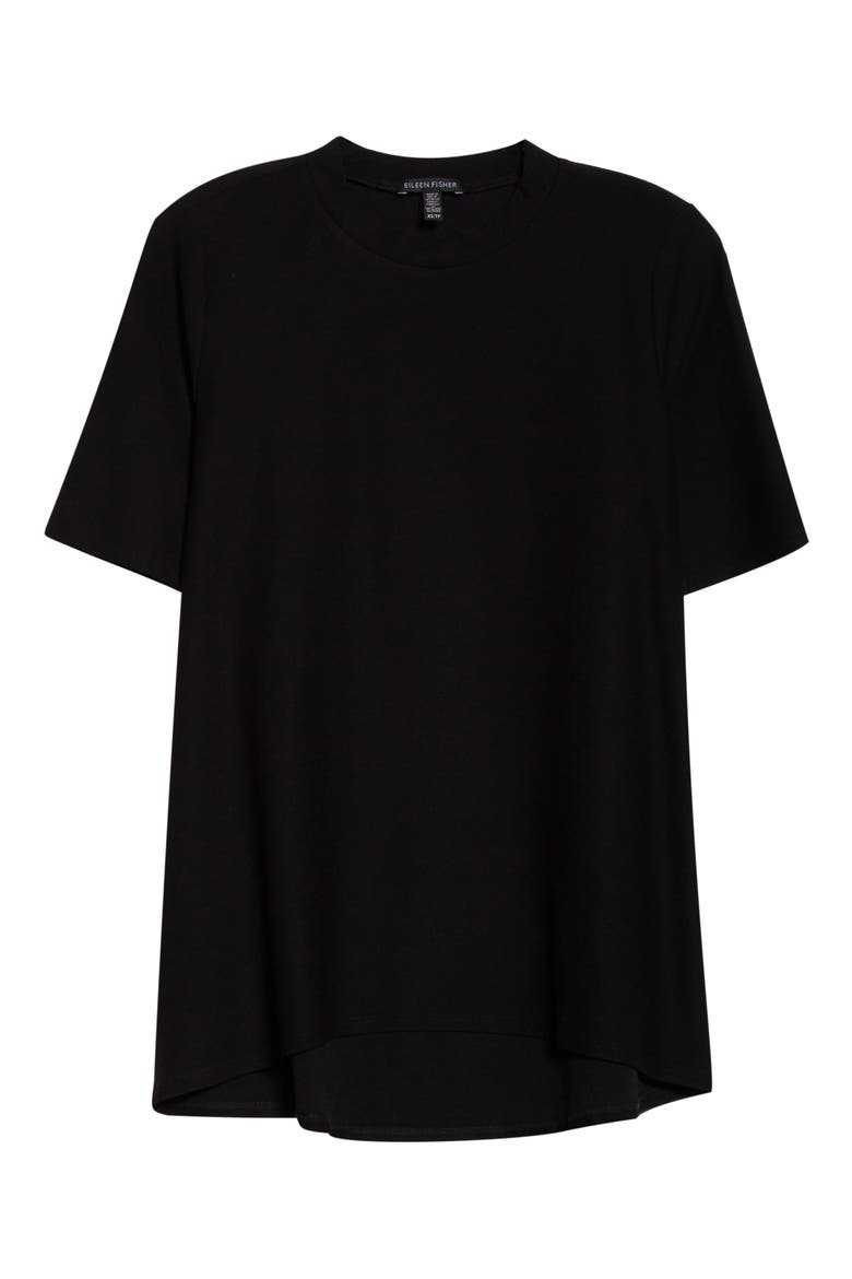 Mock Neck Short Sleeve Top, Alternate, color, BLACK