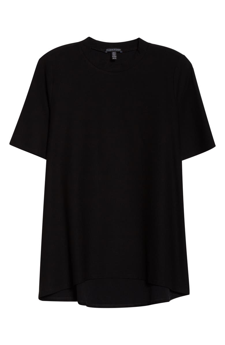 Eileen Fisher Mock Neck Short Sleeve Top, Alternate, color, 