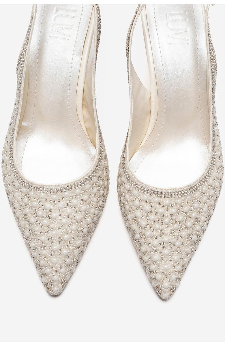 Prologue Shoes Linnea Stiletto Slingback Pump, Alternate, color, Ivory