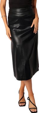 Petal & Pup Miller Faux Leather Midi Skirt